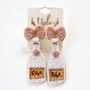 Champagne Bottle Bridal Earrings